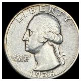 1936-D Silver Washington Quarter NEARLY  UNCIRCUL