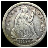 1854-O Silver Seated Liberty Dime LIGHTLY  CIRCUL
