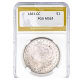 1883-CC Morgan Silver Dollar PGA MS64