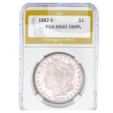 1882-S Morgan Silver Dollar PGA MS65 FBL