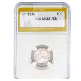 1916 Mercury Silver Dime PGA MS66 FSB