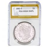 1882-S Morgan Silver Dollar PGA MS64 DMPL