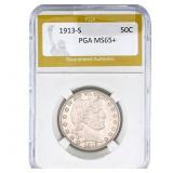1913-S Barber Half Dollar PGA MS65+