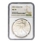 2001 Silver Eagle NGC MS70