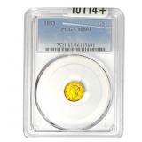 1853 Rare Gold Dollar PCGS MS61