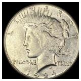 1924-S Silver Peace Dollar CHOICE AU