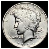 1921 Silver Peace Dollar NEARLY UNCIRCULATED