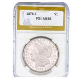 1878-S Morgan Silver Dollar PGA MS66