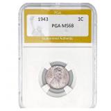 1943 Wheat Cent PGA MS68