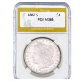 1882-S Morgan Silver Dollar PGA MS65
