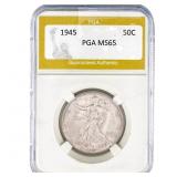 1945 Walking Liberty Half Dollar PGA MS65