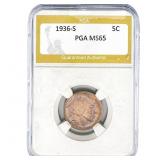 1936-S Buffalo Nickel PGA MS65