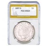 1897-S Morgan Silver Dollar PGA MS64