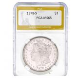 1878-S Morgan Silver Dollar PGA MS65