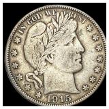 1915-D Silver Barber Half Dollar LIGHTLY  CIRCULA