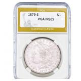 1879-S Morgan Silver Dollar PGA MS65