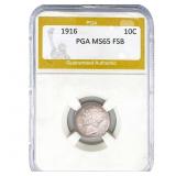 1916 Mercury Silver Dime PGA MS65 FSB