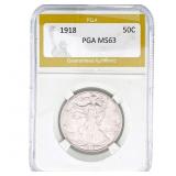 1918 Walking Liberty Half Dollar PGA MS63