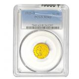 1925-D $2.50 Gold Quarter Eagle PCGS MS63