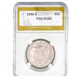 1946-S Walking Liberty Half Dollar PGA MS66