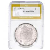1880-S Morgan Silver Dollar PGA MS65+