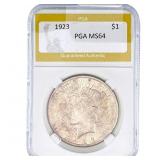 1923 Silver Peace Dollar PGA MS64