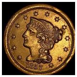 1857 Braided Hair Large Cent UNCIRCULATED