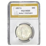 1957-S Booker T Half Dollar PGA MS66