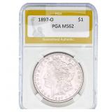 1897-O Morgan Silver Dollar PGA MS62