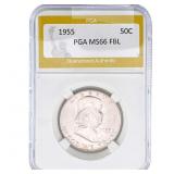 1955 Franklin Half Dollar PGA MS66 FBL