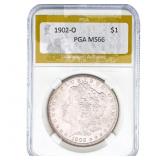 1902-O Morgan Silver Dollar PGA MS66