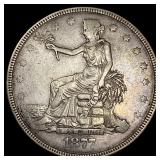 1877 Silver Trade Dollar NEARLY UNCIRCULATED