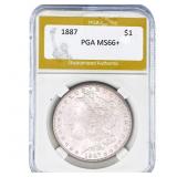 1887 Morgan Silver Dollar PGA MS66+