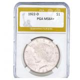 1922-D Silver Peace Dollar PGA MS64+