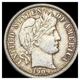 1909 Barber Dime LIGHTLY CIRCULATED