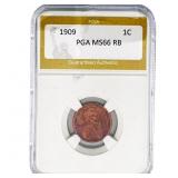 1909 Wheat Cent PGA MS66 RB