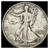 1918-D Walking Liberty Half Dollar LIGHTLY  CIRCU