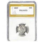 1820 Capped Bust Dime PGA AU55