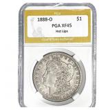 1888-O Morgan Silver Dollar PGA XF45 Hot Lips