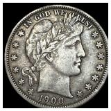 1900 Silver Barber Half Dollar NEARLY  UNCIRCULAT