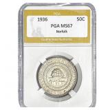 1936 Norfolk Half Dollar PGA MS67