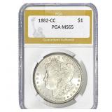 1882-CC Morgan Silver Dollar PGA MS65