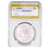 1890-S Morgan Silver Dollar PGA MS62
