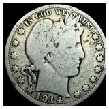 1914 Silver Barber Half Dollar NICELY  CIRCULATED
