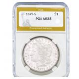 1879-S Morgan Silver Dollar PGA MS65