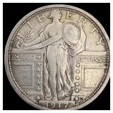 1917 Type 1 Standing Liberty Quarter NEARLY  UNCI