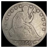 1854-O Arrows Seated Liberty Half Dollar  NICELY