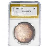 1887-O Morgan Silver Dollar PGA MS64