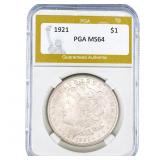 1921 Morgan Silver Dollar PGA MS64