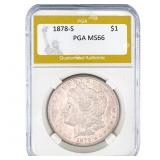 1878-S Morgan Silver Dollar PGA MS66